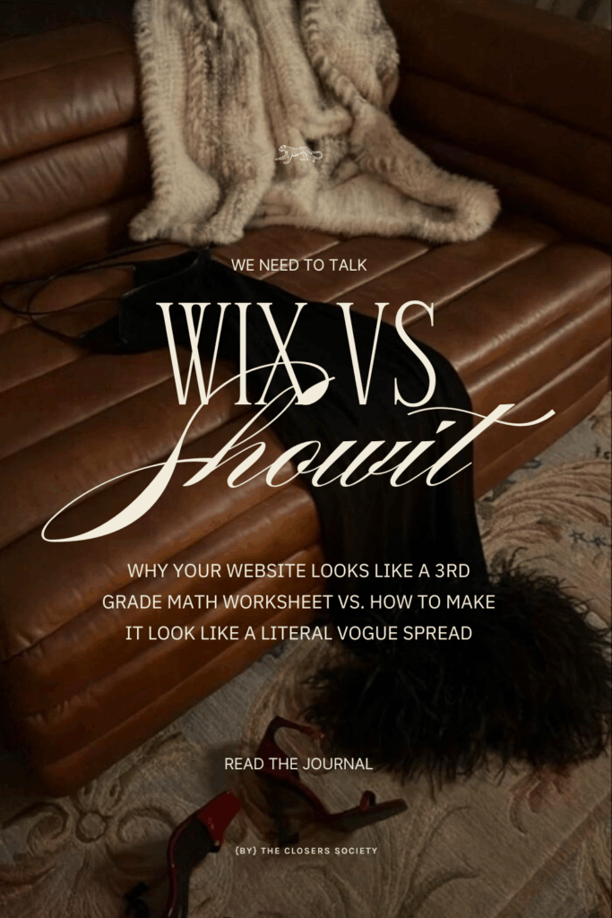 Graphic showing the rigid column structure of the Wix editor compared to the unrestricted, creative freedom of the Showit design canvas.