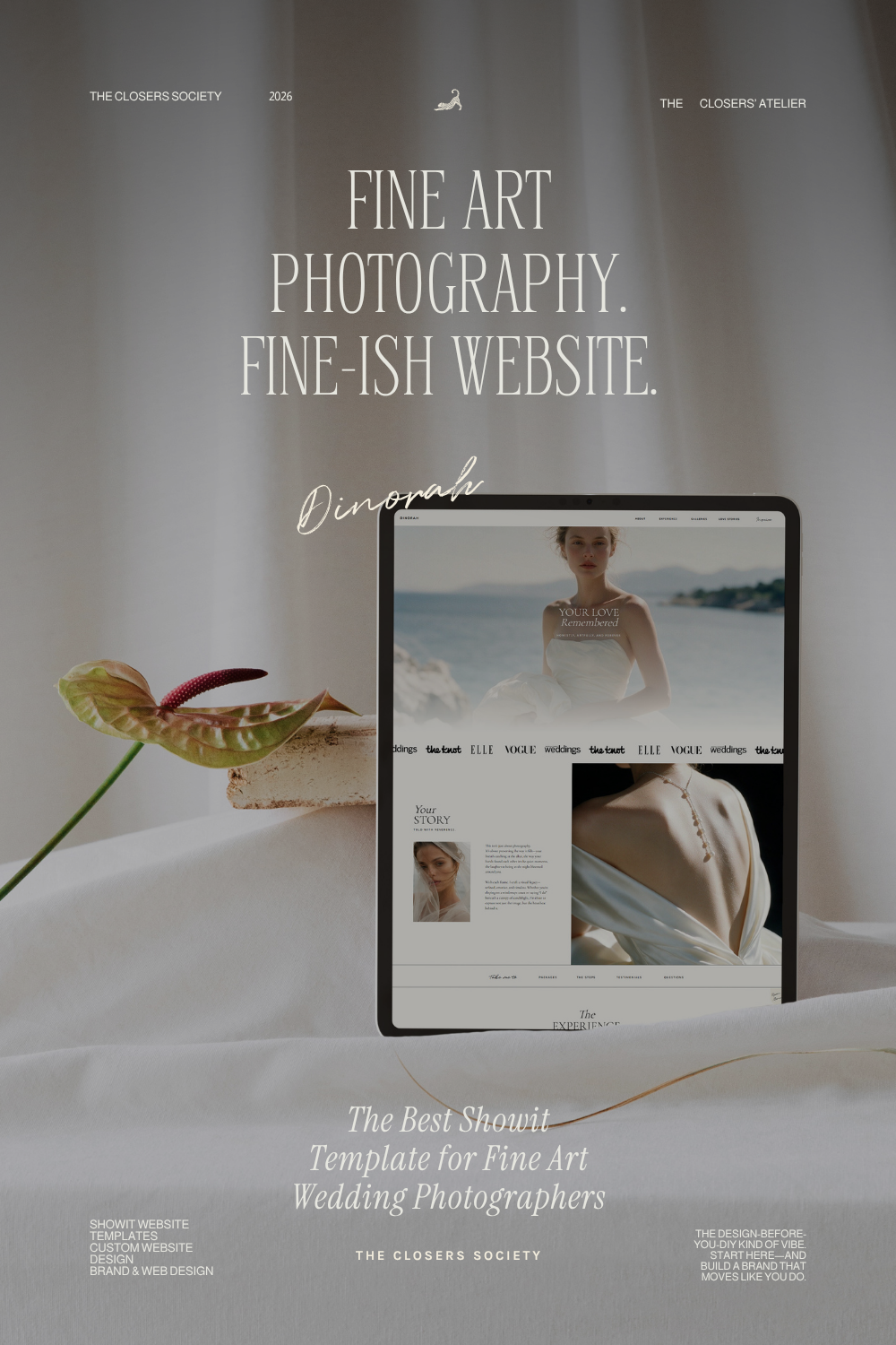 Dinorah Showit Website Template | Luxury Design for Wedding Photographers